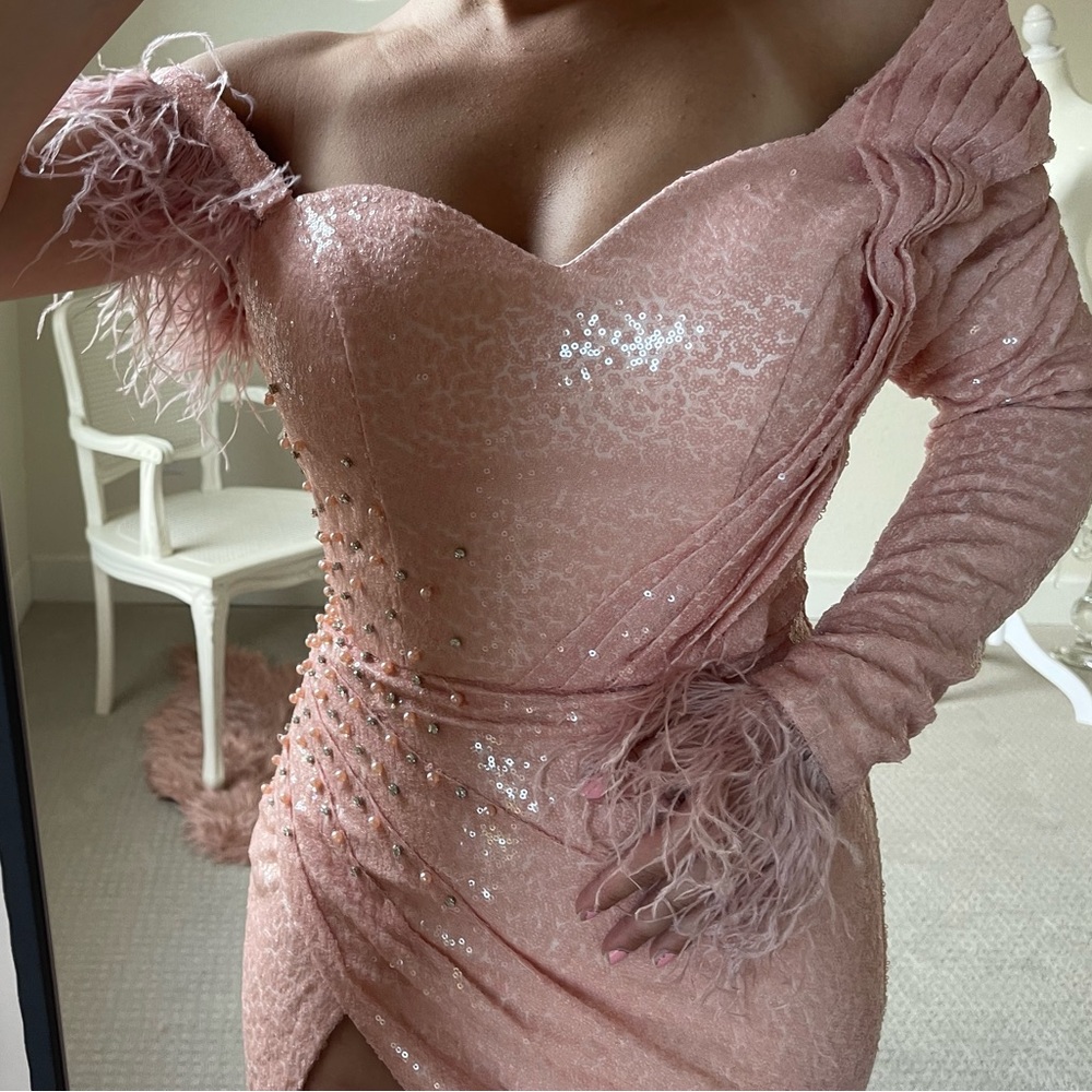 Sequenced feathered Dress